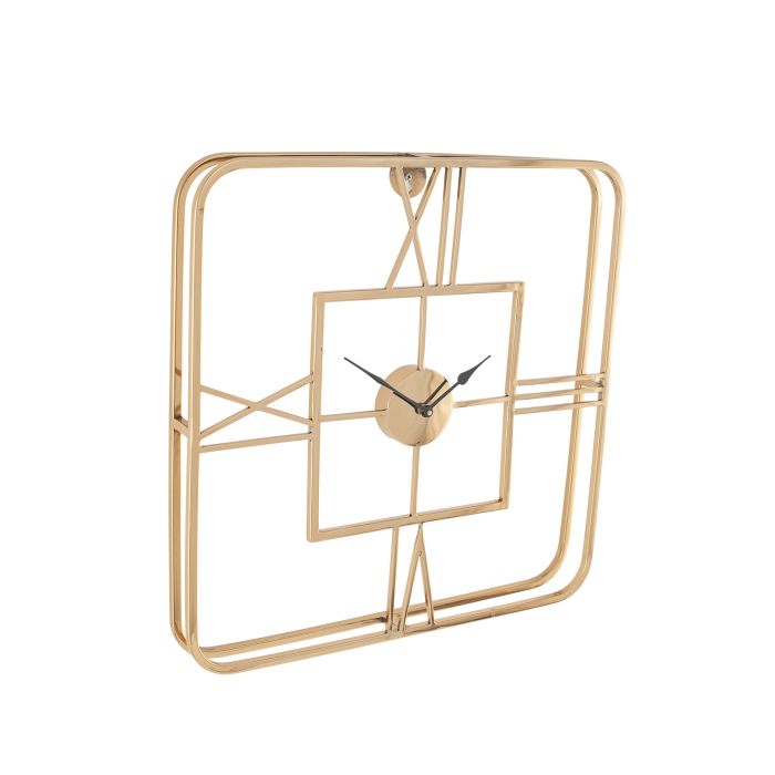 Gold Metal Square Wall Clock
