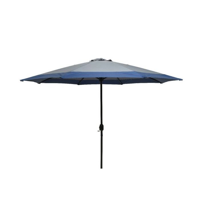 Romanno 2 Tone 300cm Parasol in Sea Blue/Grey