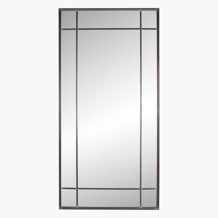 Antique Bronze Metal Rectangular Floor Mirror
