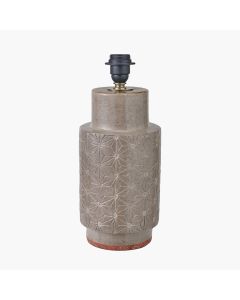 Sidra Grey Stoneware Etch Detail Table Lamp