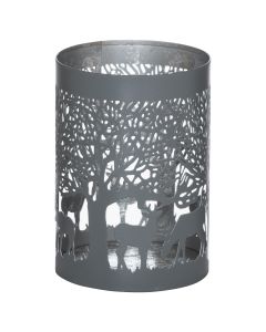 Medium Silver And Grey Glowray Stag In Forest Lantern
