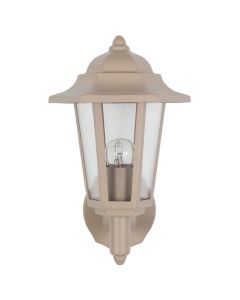 Taupe Metal Hex Lantern Wall Uplighter