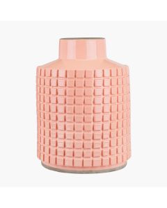 Malone Textured Apricot Square Design Stoneware Vase