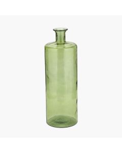 Forest Green Recycled Glass Bottle Vase Tall