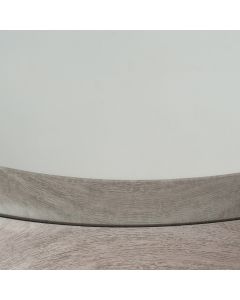 Grey Oak Wood Veneer Round Wall Mirror