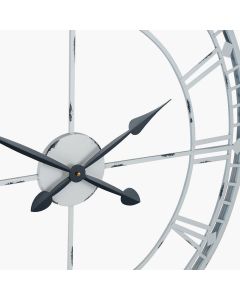 Soft Grey Metal Round Wall Clock