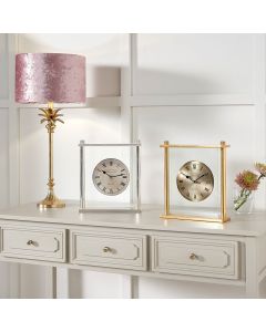 Gold Square Framed Standing Table Clock