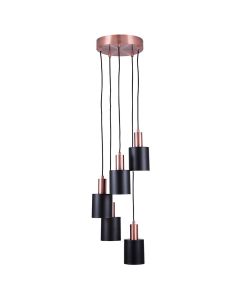 Biba Black & Antique Copper 5 Drop Pendant