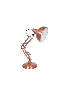Brushed Copper Metal Task Table Lamp
