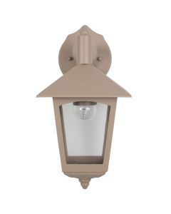 Taupe Metal Panelled Lantern Wall Downlighter