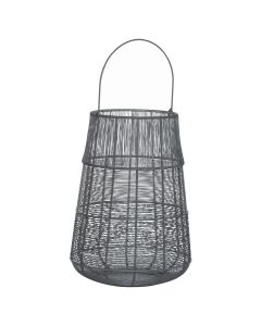 Large Wire Silver And Grey Glowray Conical Lantern