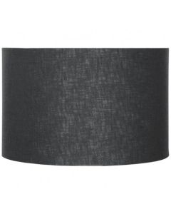 25cm Black Self Lined Linen Drum Shade