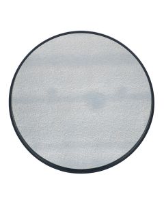 Matt Black Wood Veneer Round Mirror w/Foxed Glass