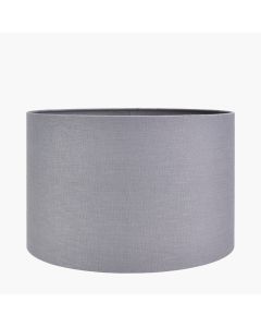 Lino 45cm Steel Grey Self Lined Linen Drum Shade