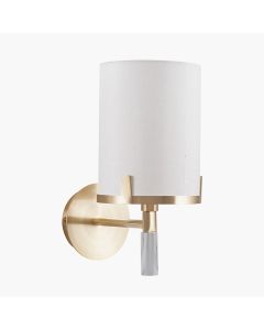 Midland Champagne Gold Metal and Marble Effect Wall Light