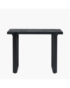 Mashu Matt Black Mango Wood and Iron Console Table