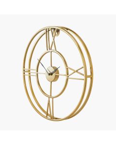 Gold Metal Double Framed Wall Clock
