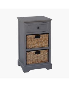 Devonshire Grey Wood 1 Drawer 2 Basket Unit