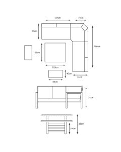 Turin Corner Lounge Set 