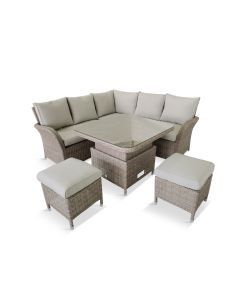 Monaco Sand Compact Dining Modular with Adjustable Table