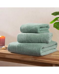 Textured Weave Towel Bath Sheet (90x150cm) - Smoke Green